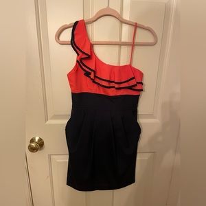 Cute navy and deep coral Teeze Me dress size 5
